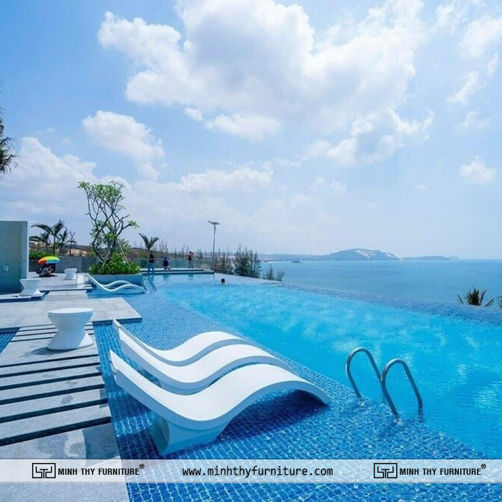 Ghế hồ bơi composite ngoài trời hiện đại Ghế hồ bơi composite ngoài trời hiện đại